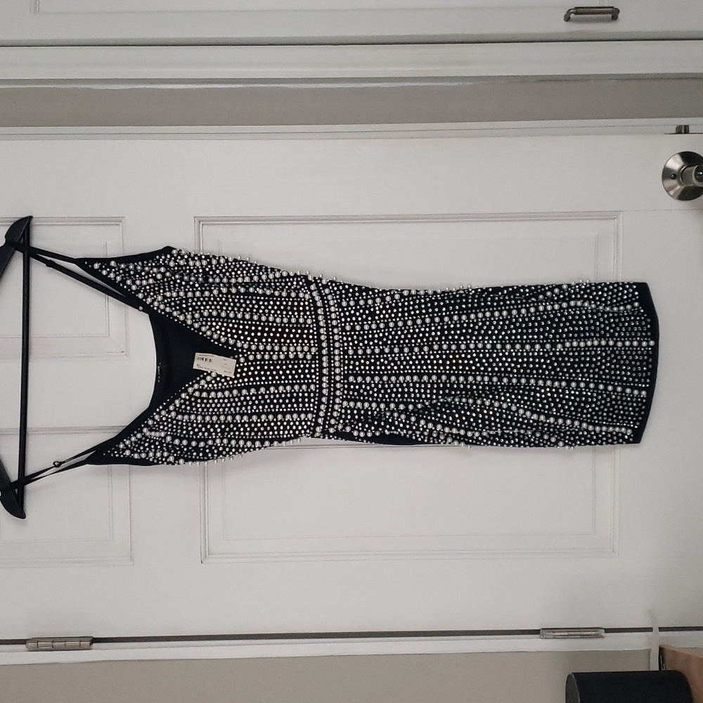Prom dress, after party, formal Events, Pearl embellishments